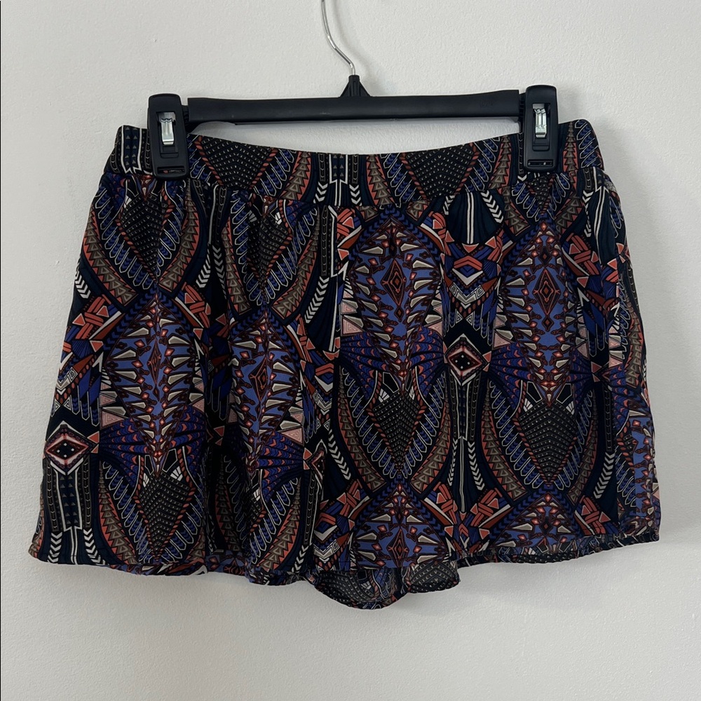 Forever 21 Black and Red Patterned High Waist Shorts